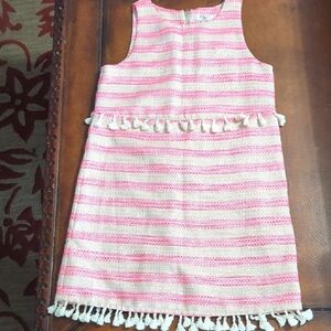 Pink and White Striped Kids Dress